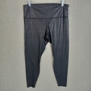 Lululemon Align Ribbed High Rise Pant Womens 14 Black Shine Nulu Gym Stretch